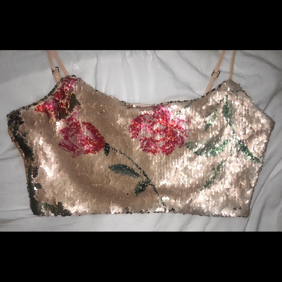 revolve sequin floral top - Picture 3 of 4